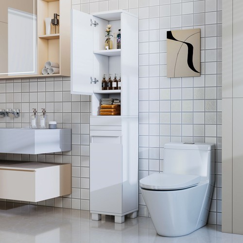 Weiß badezimmerschrank - weiß,